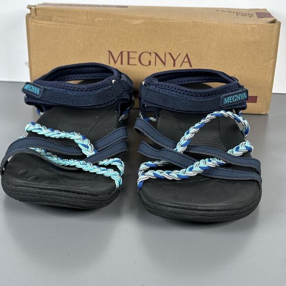 MEGNYA Turquoise Black Hiking Sandals - Picture 10 of 11